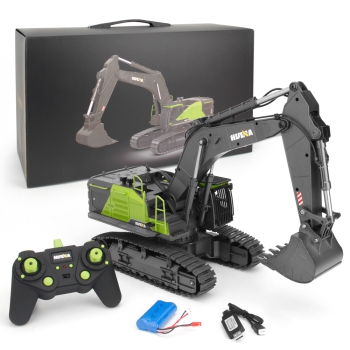 ES-1593 2.4G 1:14 Ferngesteuerter Kettenbagger voller Funktion RC Bagger Metall