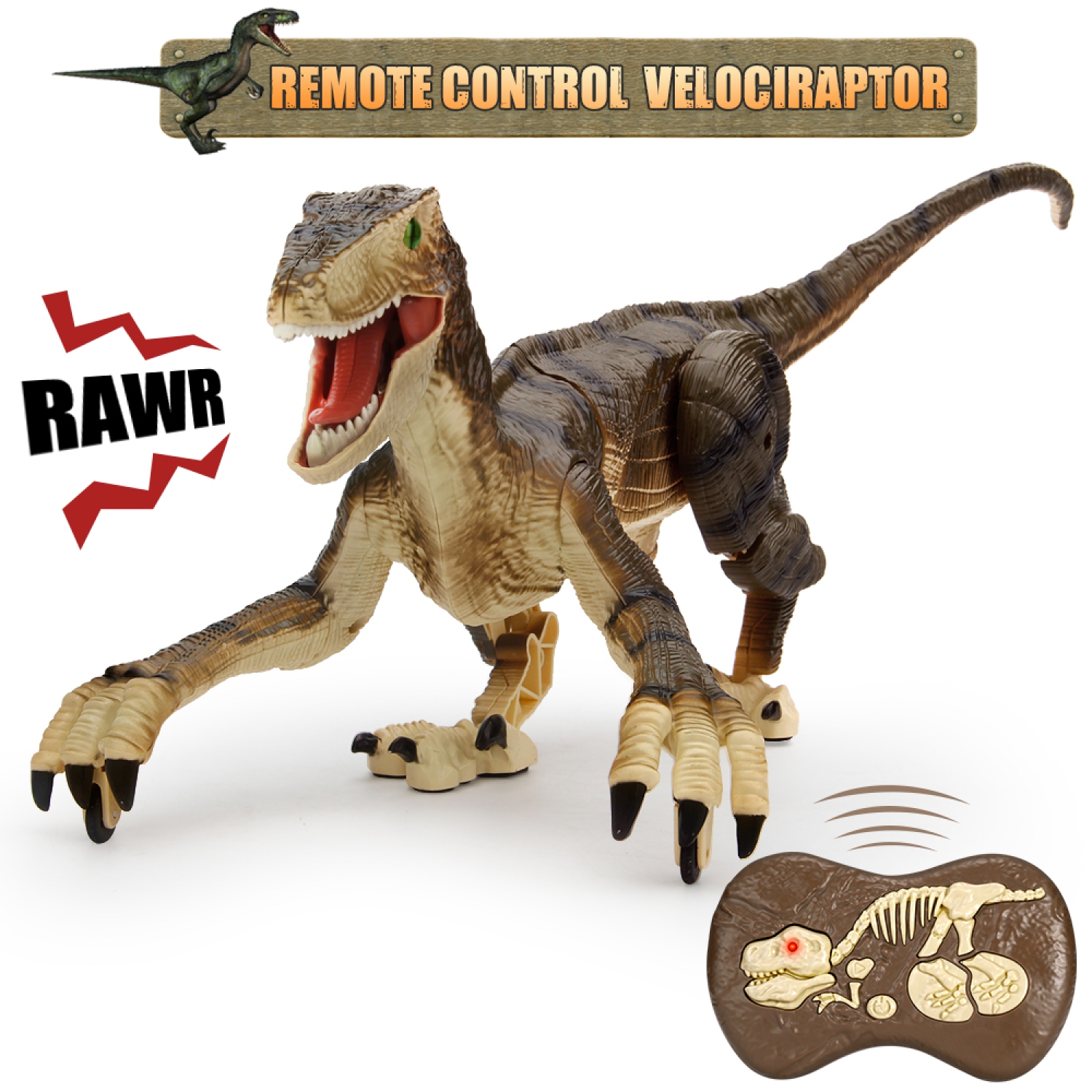 ES-SM180 Dinosaurier Spielzeug Ferngesteuertes Dino LED Beleuchtung Brüllendes Gehen