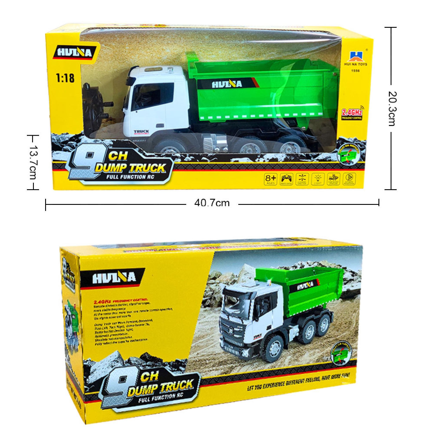 ES-1556 1:18 Muldenkipper mit 9 Kanälen und Fernbedienung RC Dump Truck