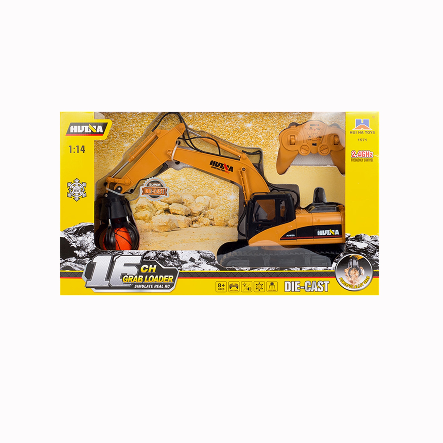1:14 16 channel alloy ball catching engineering vehicle