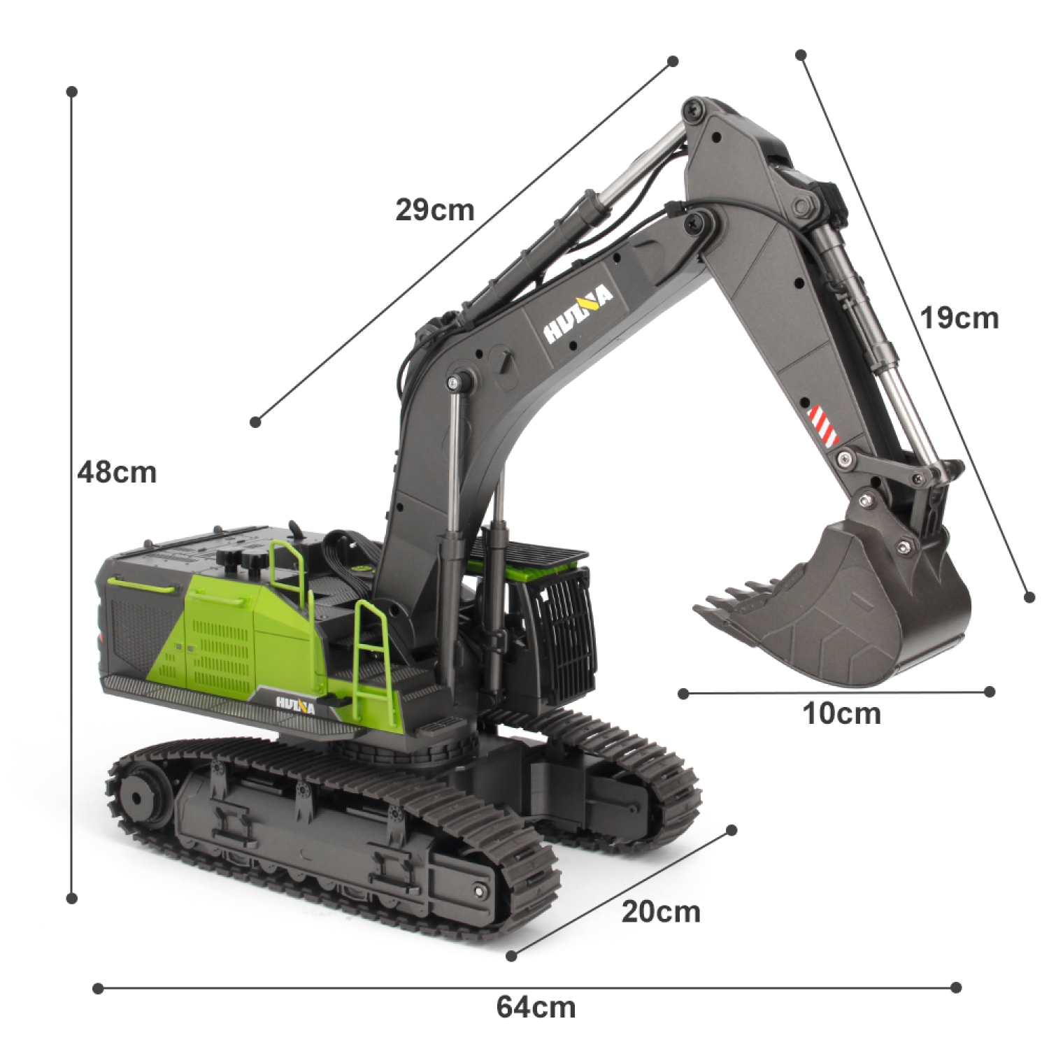 ES-1593 2.4G 1:14 Ferngesteuerter Kettenbagger voller Funktion RC Bagger Metall