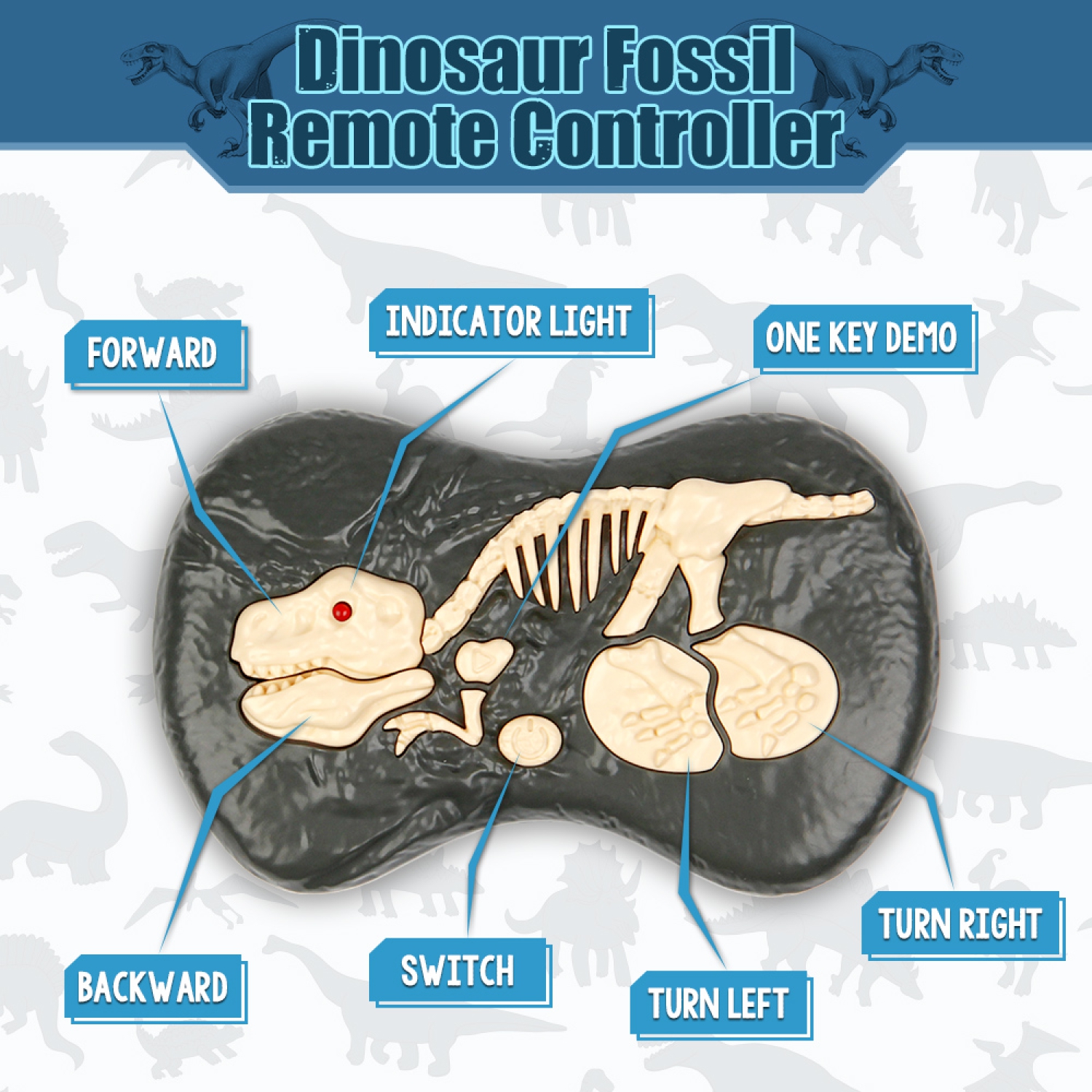ES-SM180 Dinosaurier Spielzeug Ferngesteuertes Dino LED Beleuchtung Brüllendes Gehen
