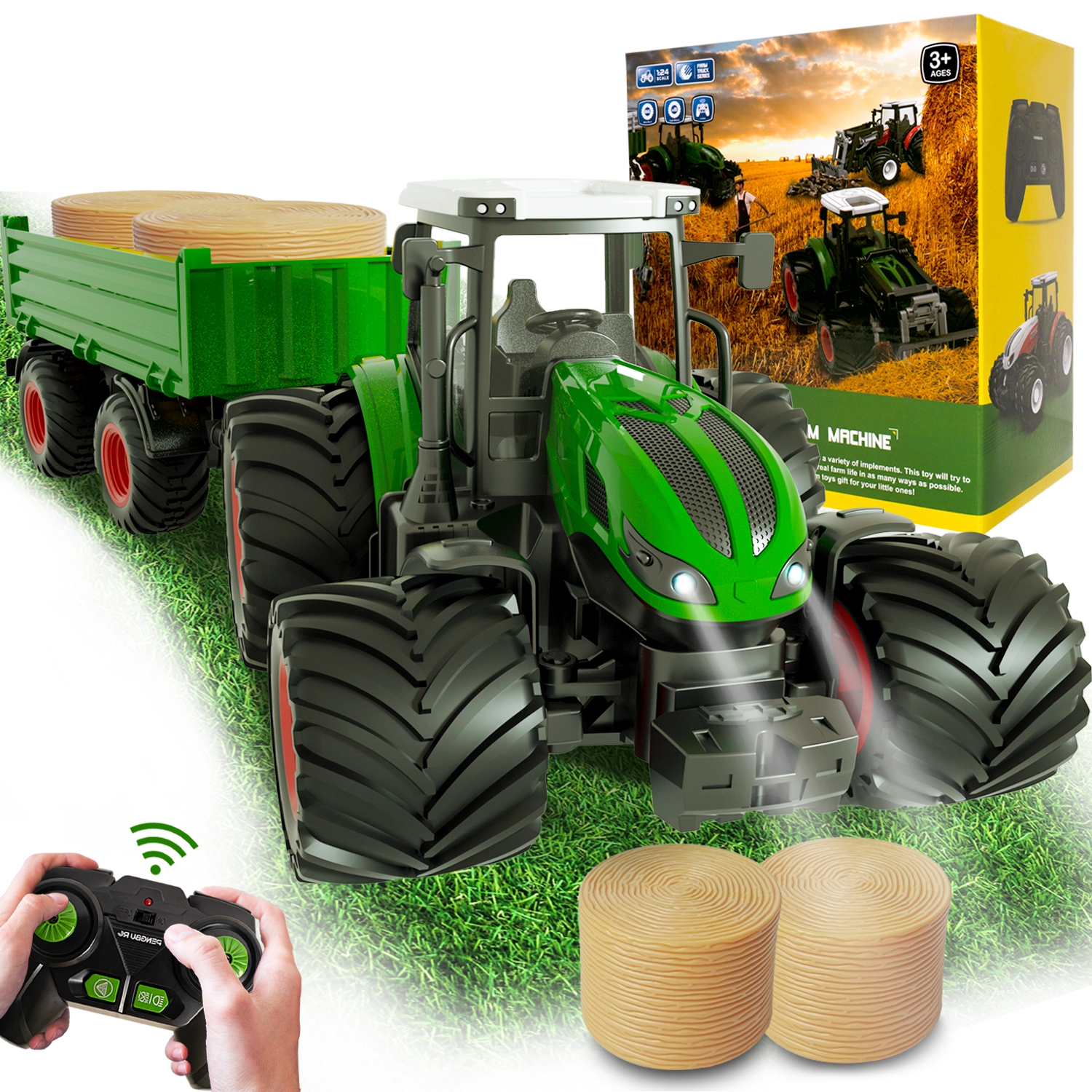 ES-6645K-G 2.4G 1:24 6CH RC Farm Landwirtschaftliche Transporter Breitreifen