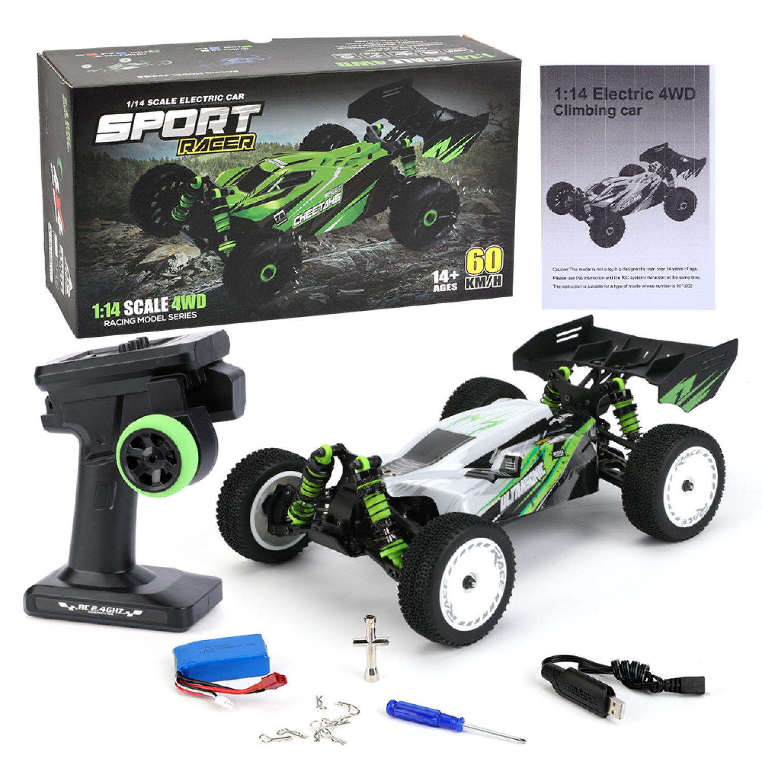 ES-002 2,4G 1:14  RC High Speed Geländewagen mit Allradantrieb 60km/h  Auto