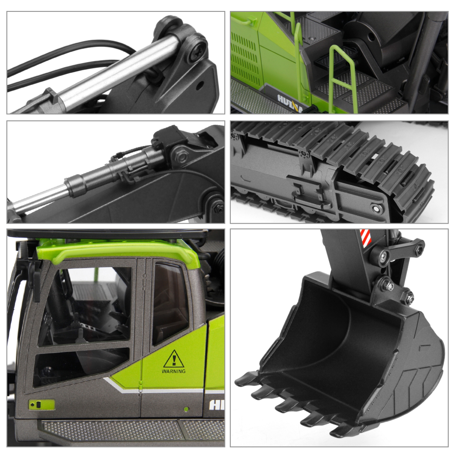 ES-1593 2.4G 1:14 Ferngesteuerter Kettenbagger voller Funktion RC Bagger Metall